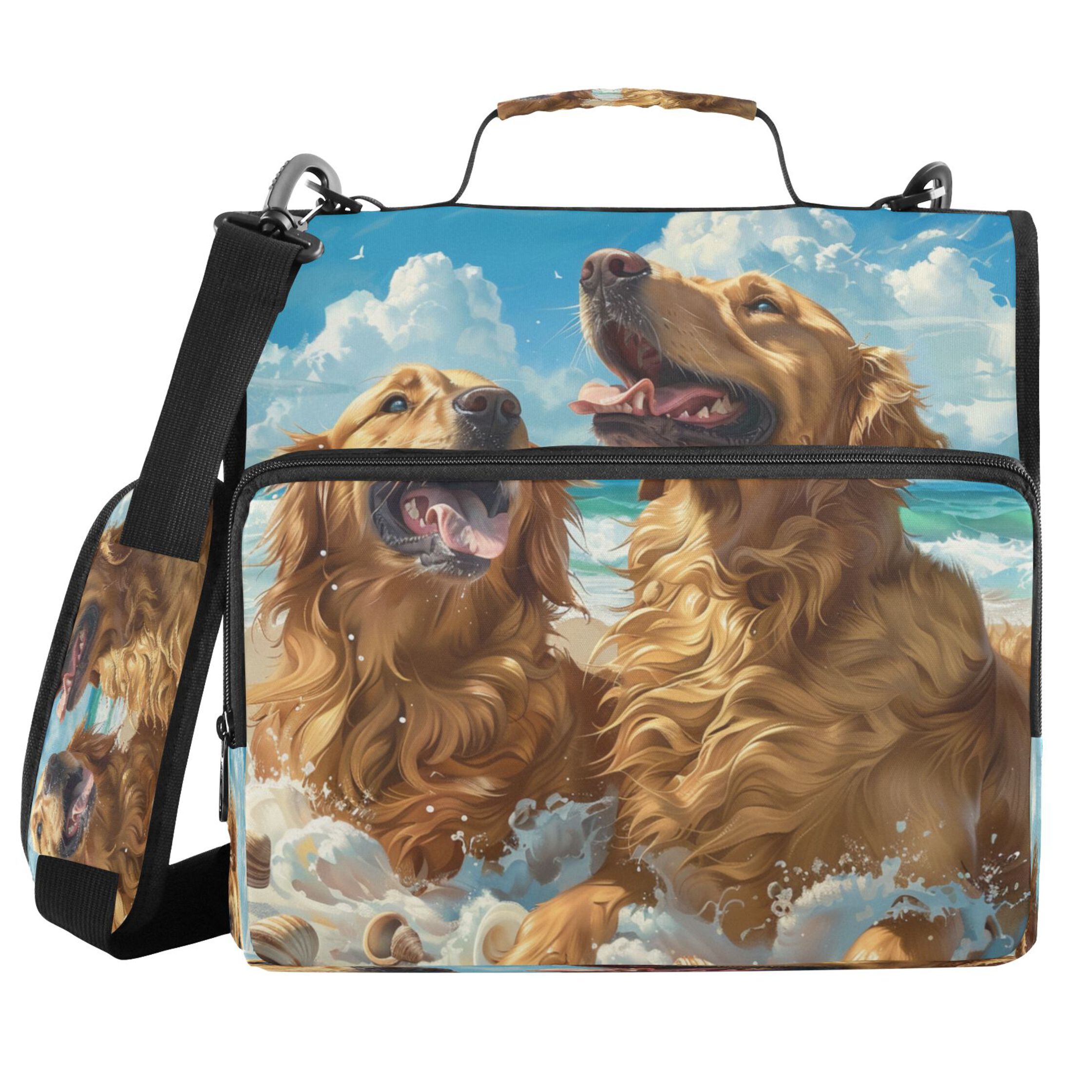 YAZAOO Zipper Binder trapper keeper Documents Organized Design Beach Buddies Having Fun Printed