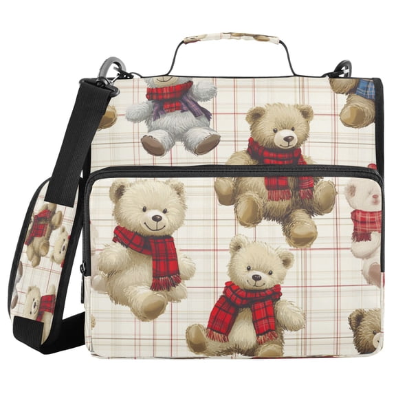YAZAOO Zipper Binder trapper keeper Documents Organized Design Bear Charmin Printed