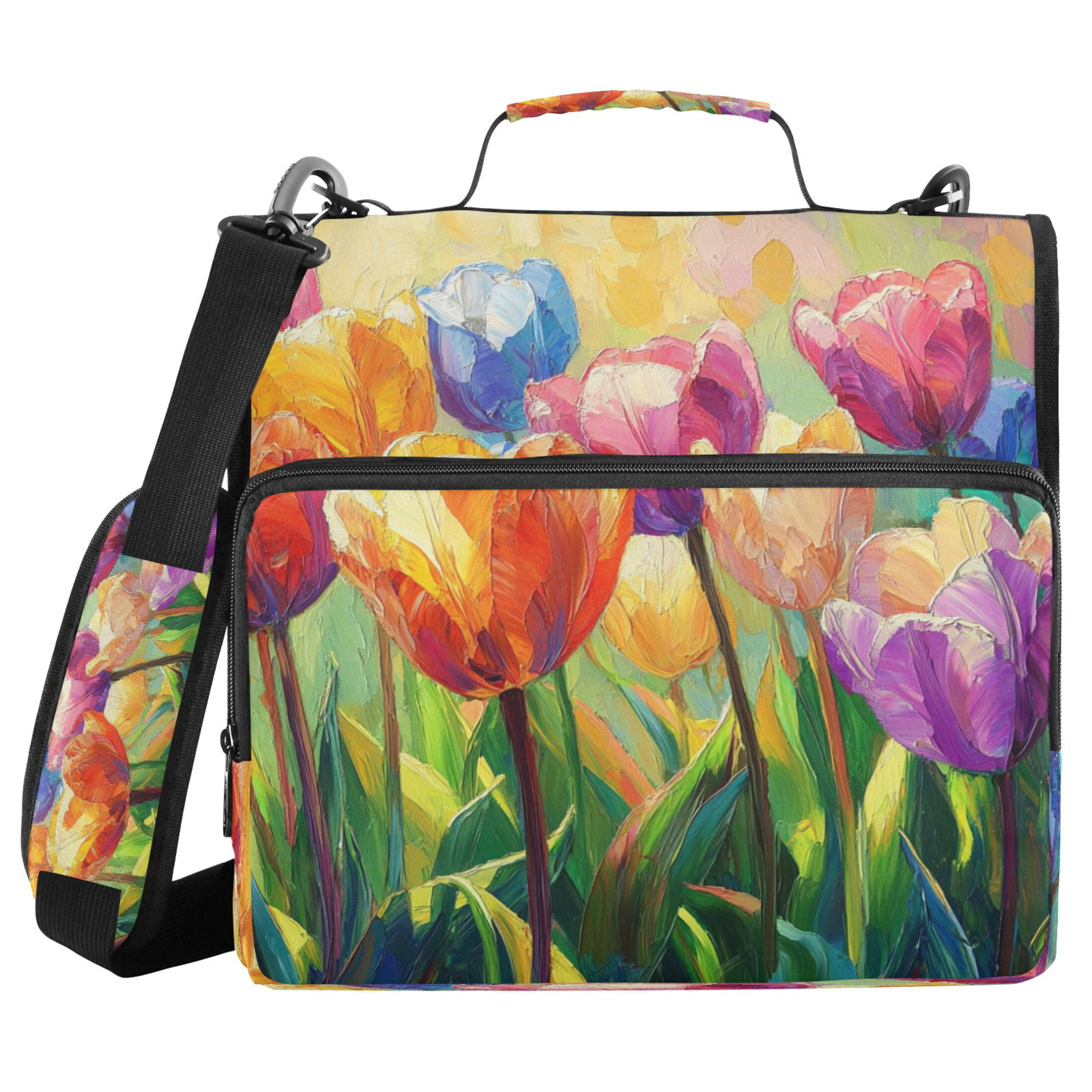 YAZAOO Zipper Binder trapper keeper Documents Organized Design Blossom & Berry Mosaic Printed