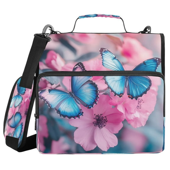 YAZAOO Zipper Binder trapper keeper Documents Organized Design Blue Flutter Serenade Printed