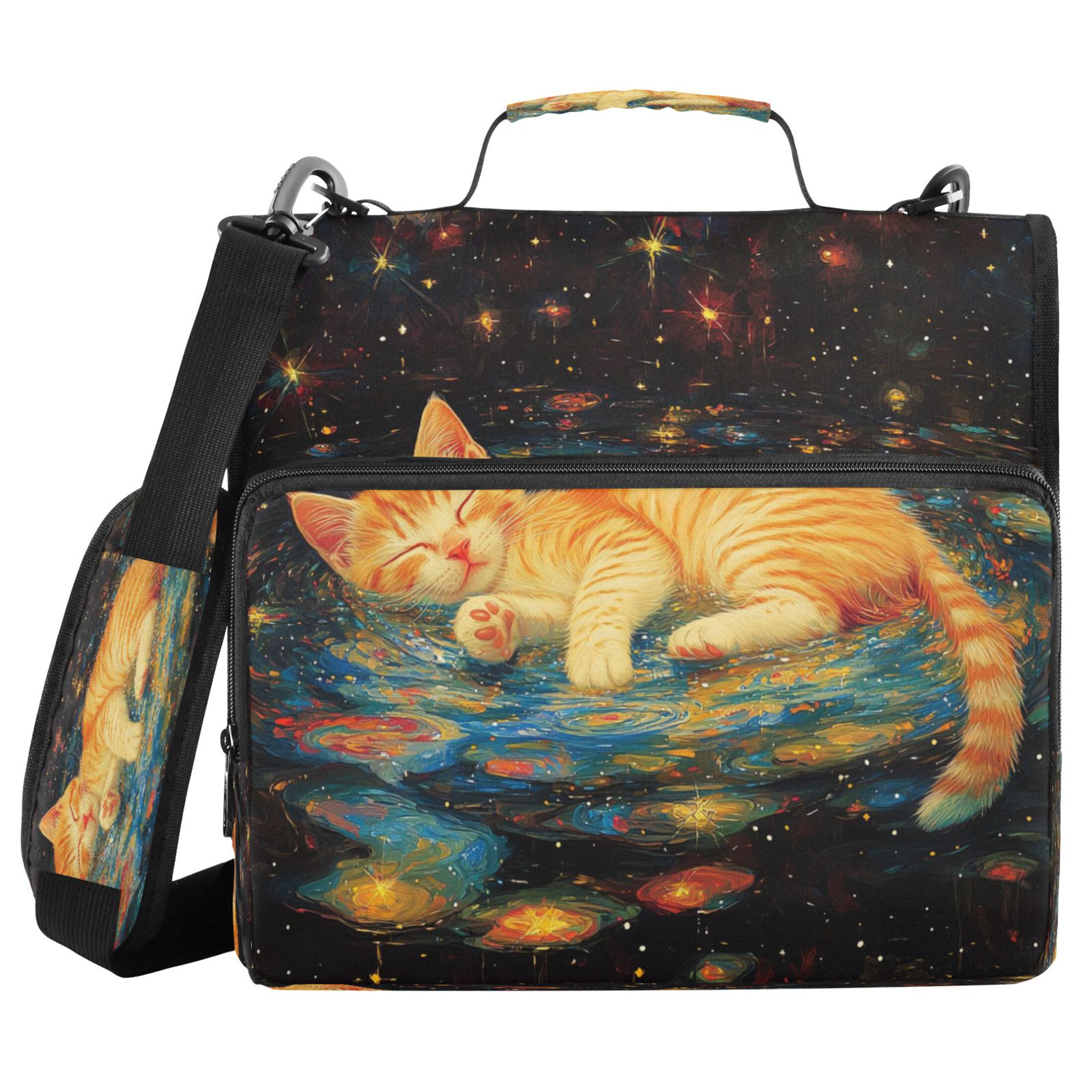 YAZAOO Zipper Binder trapper keeper Documents Organized Design Bunny's Colorful Harvest Printed