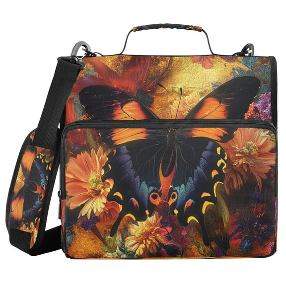 YAZAOO Zipper Binder trapper keeper Documents Organized Design Butterfly Blossom Beauty Printed