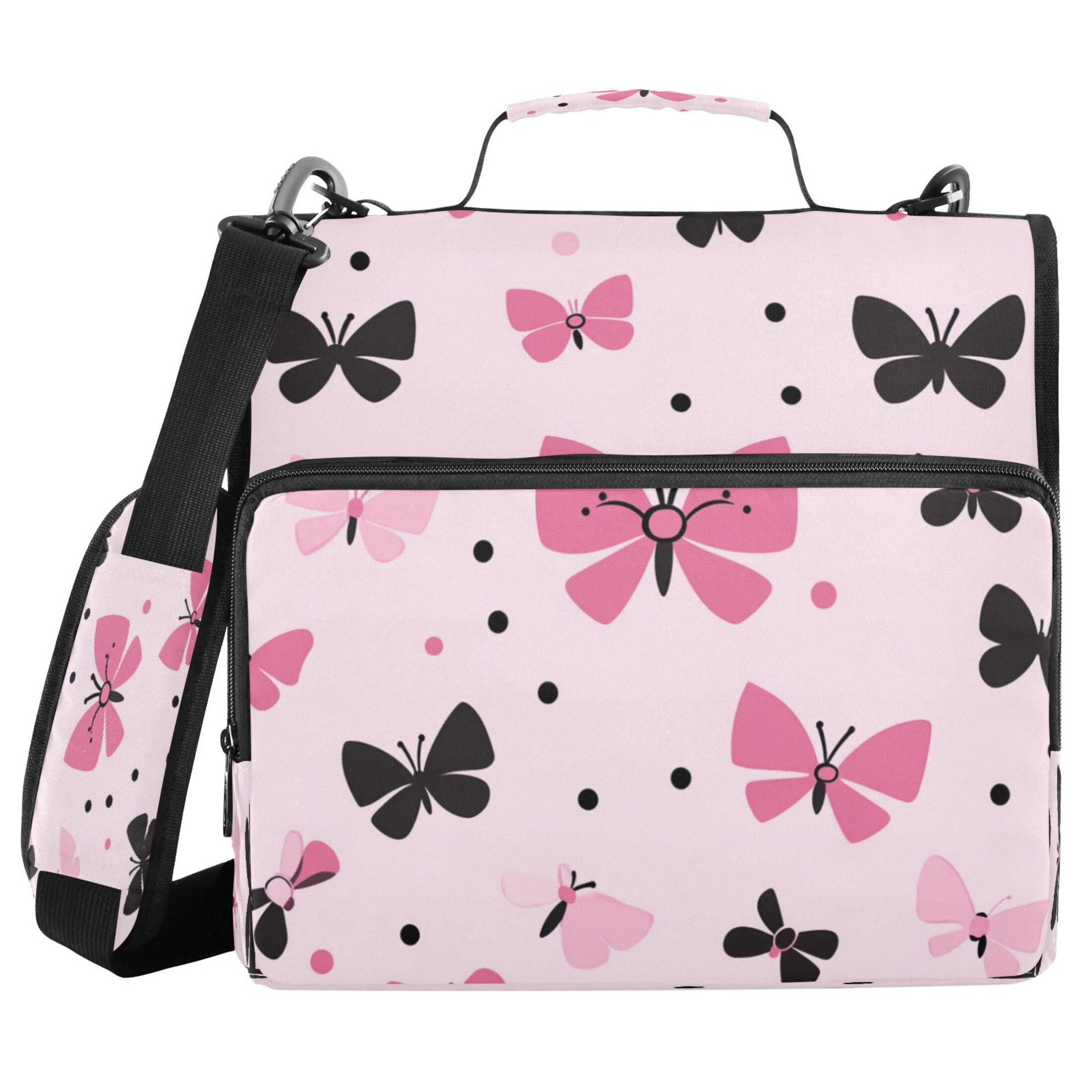 YAZAOO Zipper Binder trapper keeper Documents Organized Design Butterfly Kisses Printed