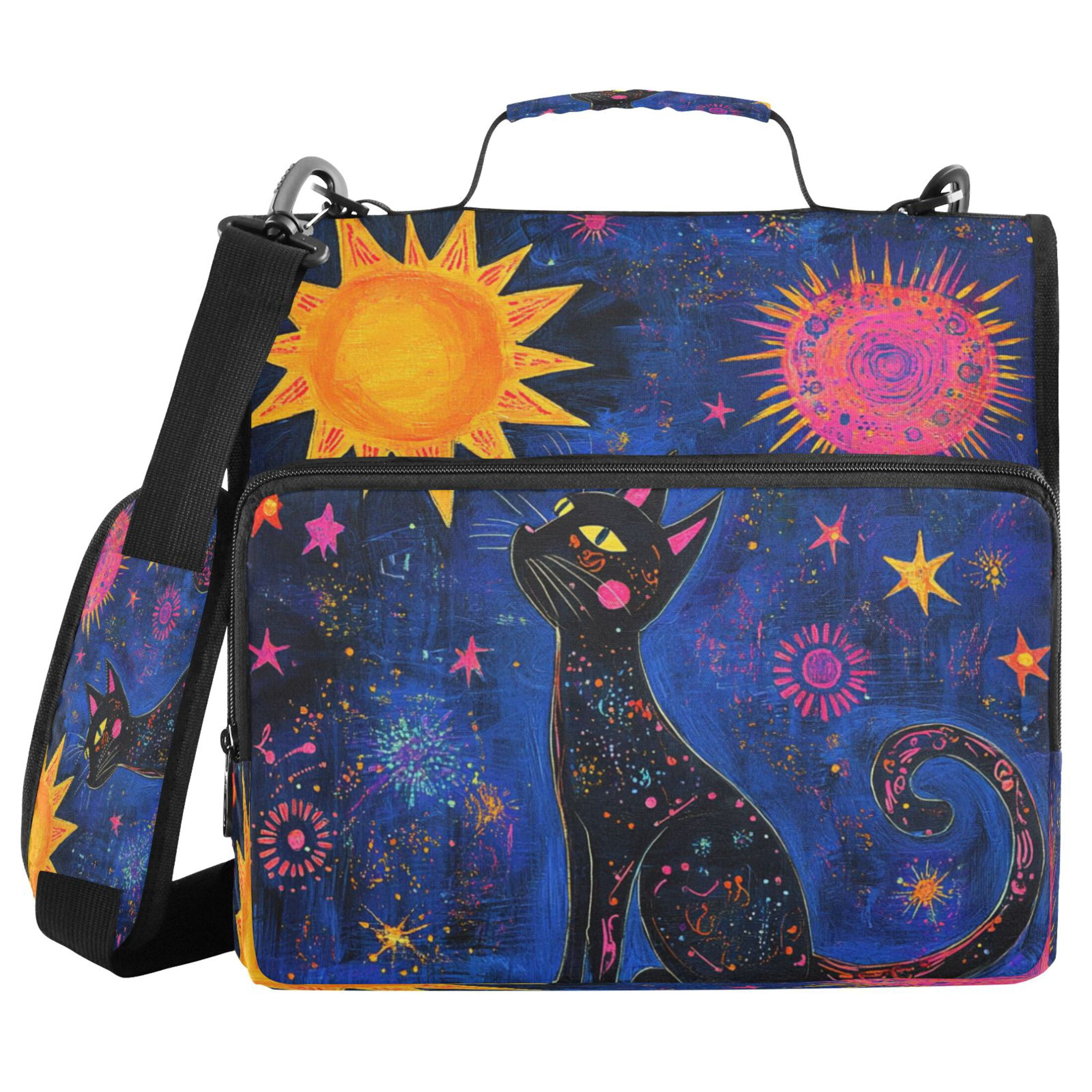 YAZAOO Zipper Binder trapper keeper Documents Organized Design Celestial Dreams Printed