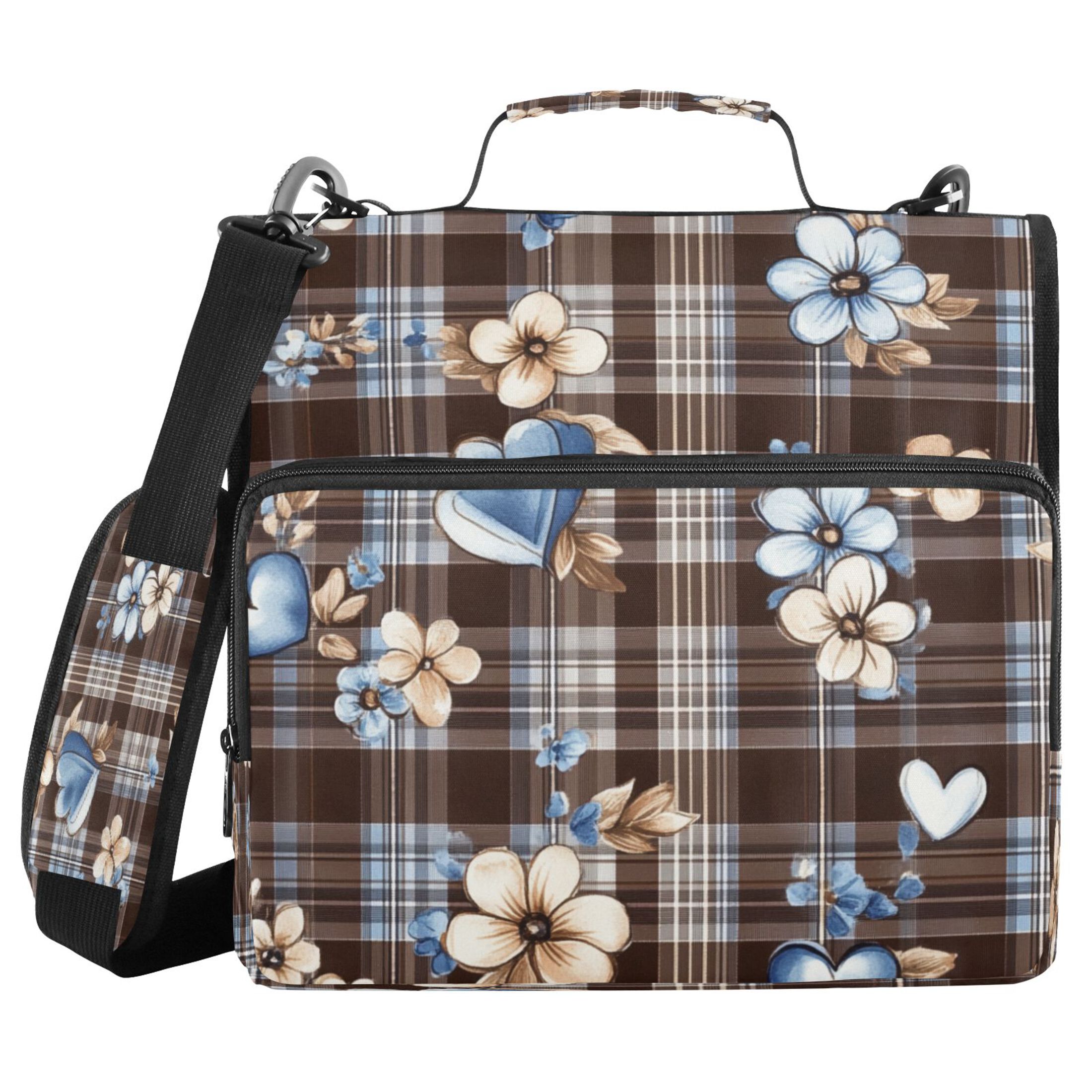 YAZAOO Zipper Binder trapper keeper Documents Organized Design Charming Hearts and Blooms Printed