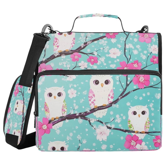 YAZAOO Zipper Binder trapper keeper Documents Organized Design Charming Owl Trio Printed