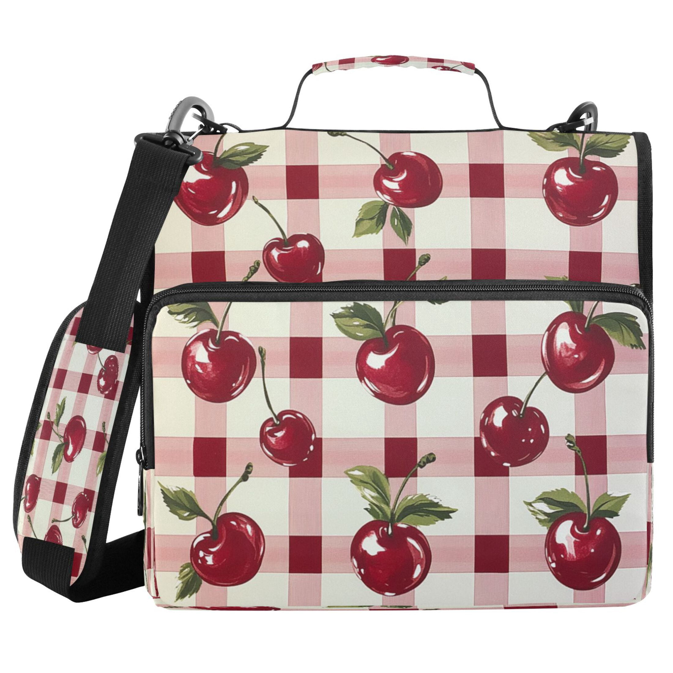 YAZAOO Zipper Binder trapper keeper Documents Organized Design Cherry Delight Printed