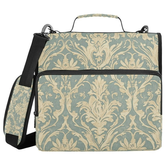 YAZAOO Zipper Binder trapper keeper Documents Organized Design Classic Floral Motif in Soft Tones Printed