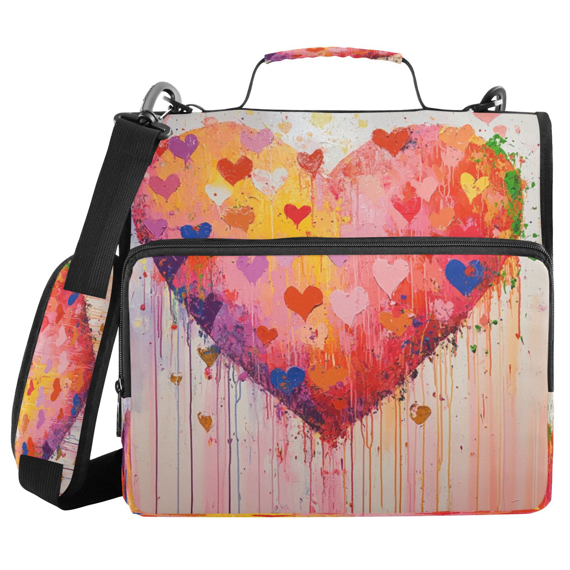 YAZAOO Zipper Binder trapper keeper Documents Organized Design Colorful Heartfelt Vibrance Printed