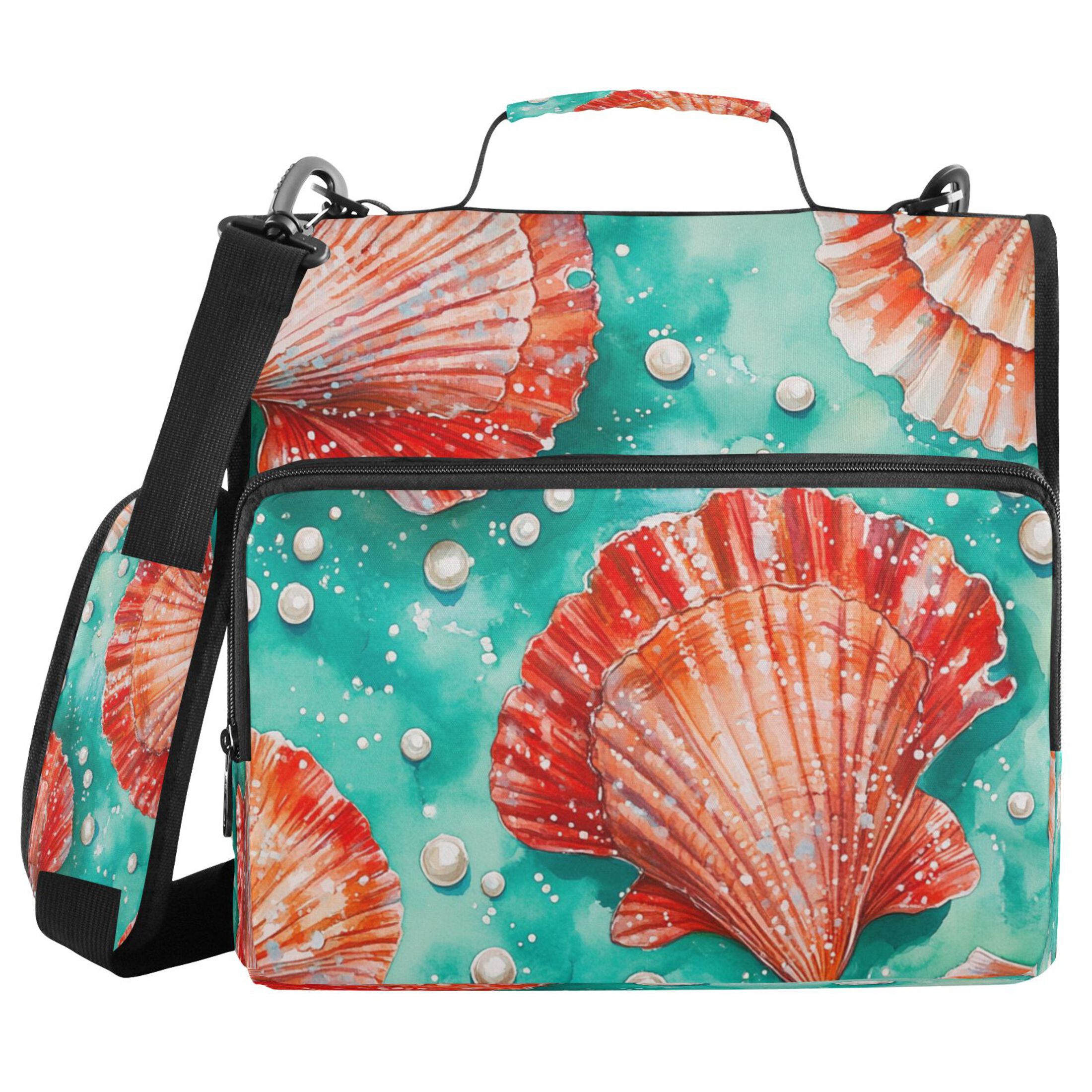 YAZAOO Zipper Binder trapper keeper Documents Organized Design Coral Seas Printed