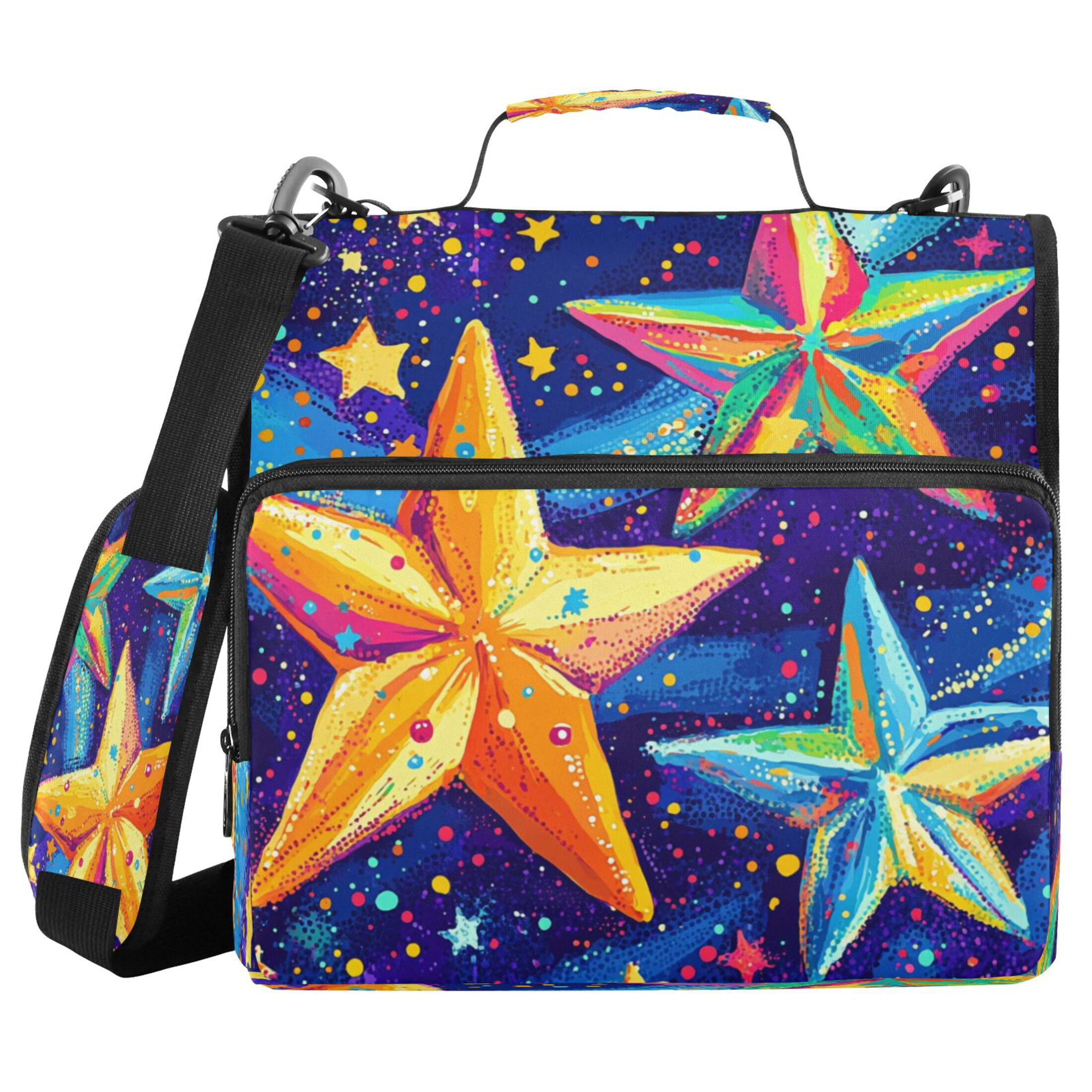 YAZAOO Zipper Binder trapper keeper Documents Organized Design Cosmic Brightness Printed