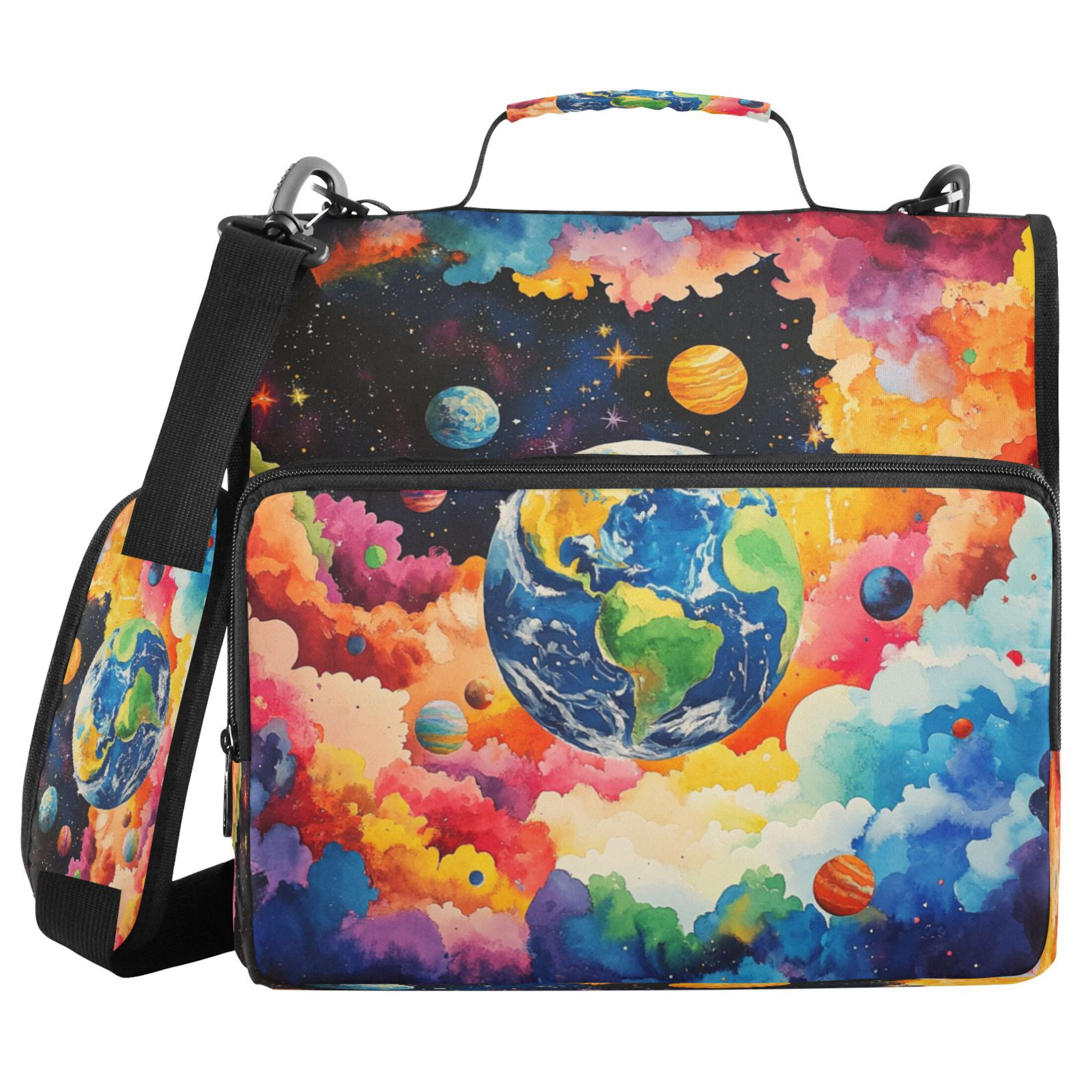 YAZAOO Zipper Binder trapper keeper Documents Organized Design Cosmic Harmony Printed