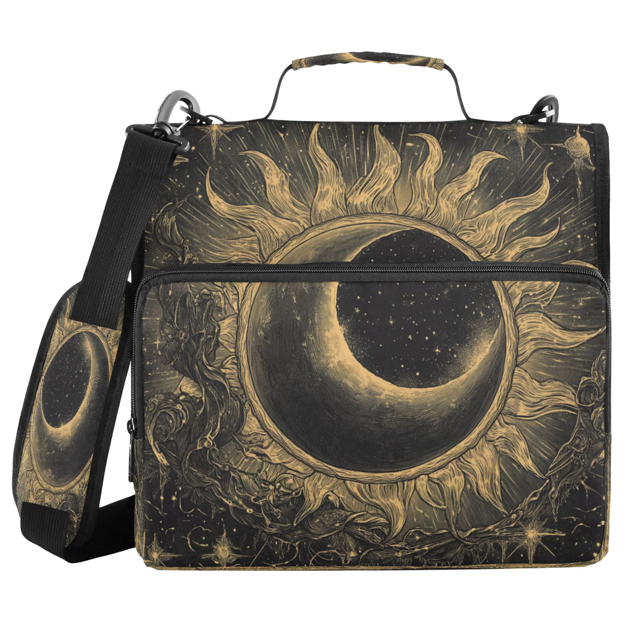 YAZAOO Zipper Binder trapper keeper Documents Organized Design Cosmic Sunburst Printed