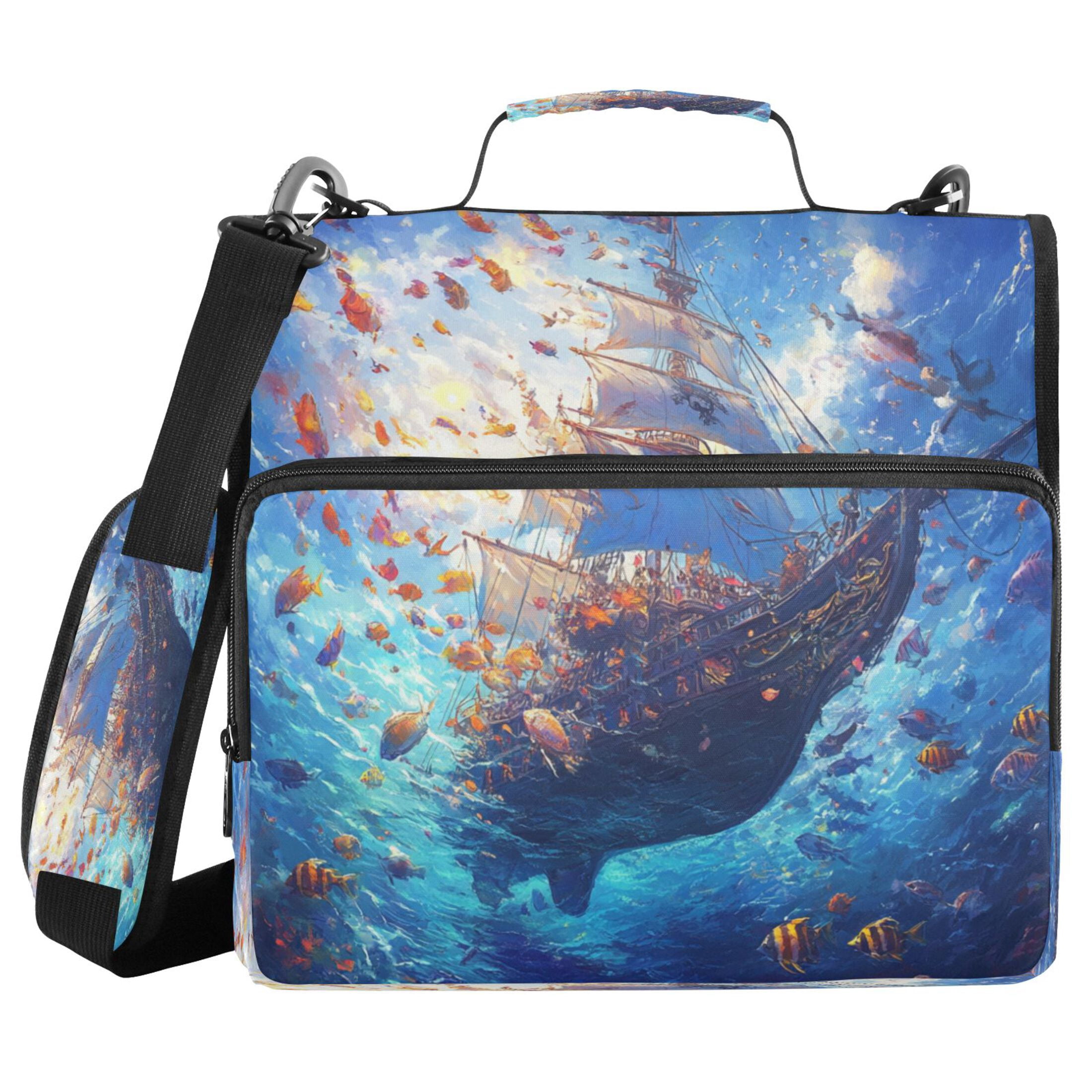 YAZAOO Zipper Binder trapper keeper Documents Organized Design Deep Sea Odyssey Printed
