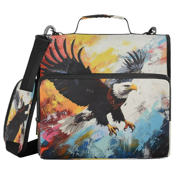 YAZAOO Zipper Binder trapper keeper Documents Organized Design Eagles in Flight Printed
