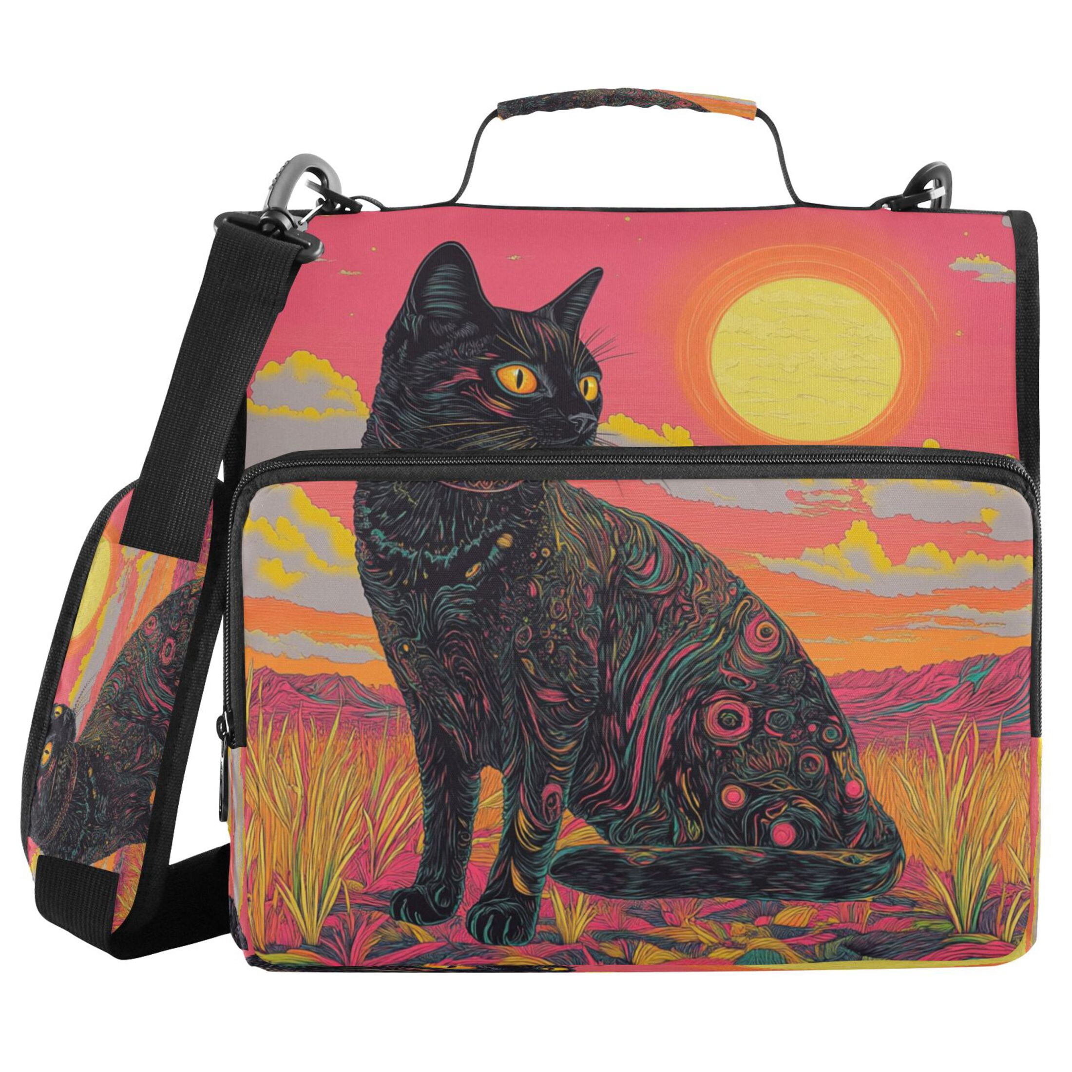 YAZAOO Zipper Binder trapper keeper Documents Organized Design Enchanted Sunlit Cat Printed
