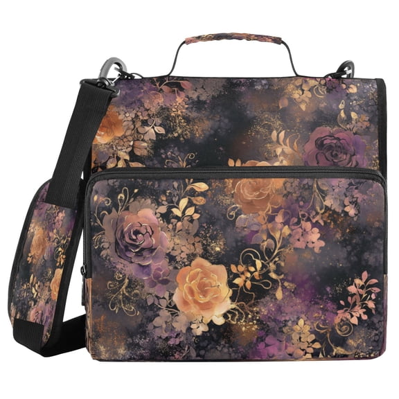 YAZAOO Zipper Binder trapper keeper Documents Organized Design Ethereal Roses Printed