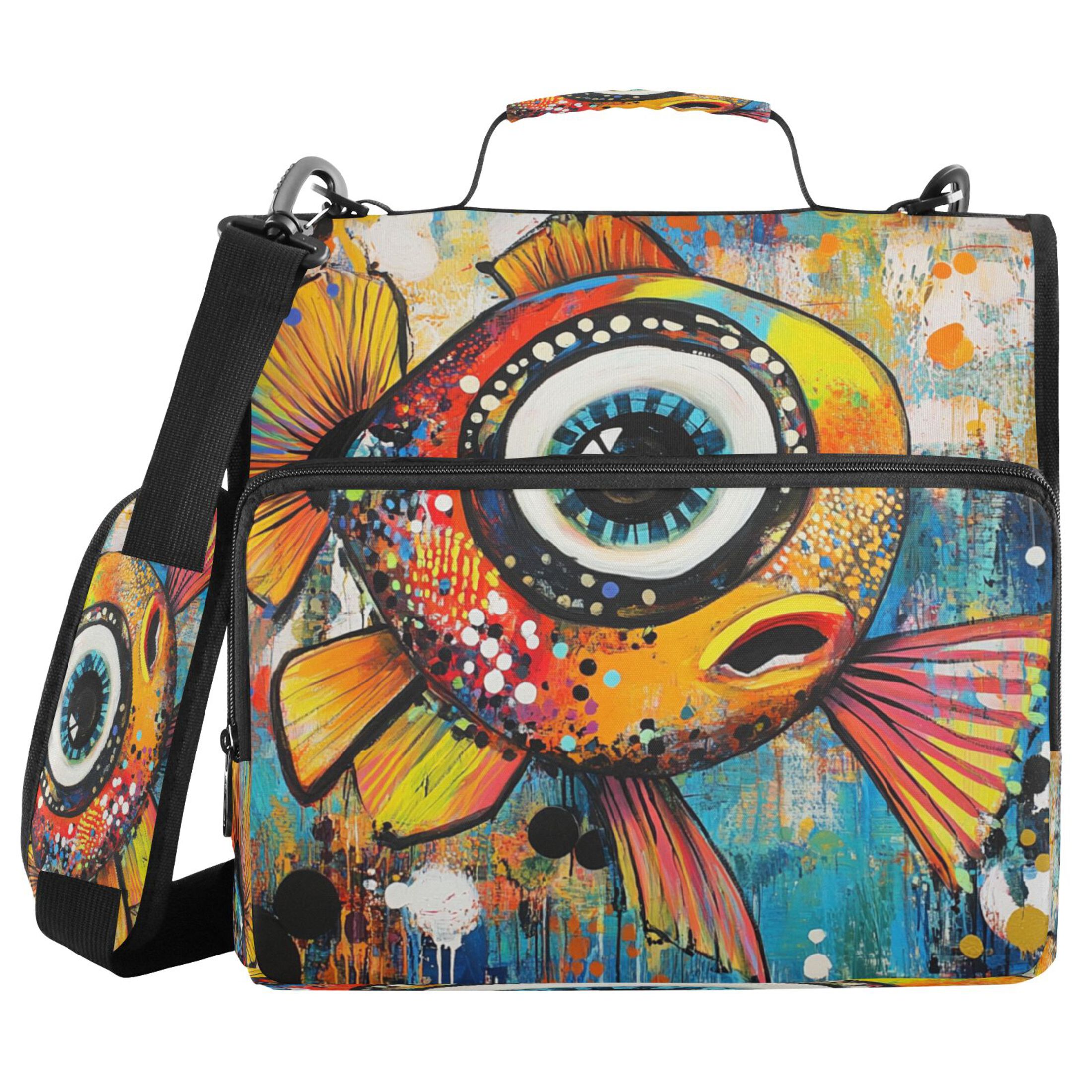 YAZAOO Zipper Binder trapper keeper Documents Organized Design Eyed Wonder Printed