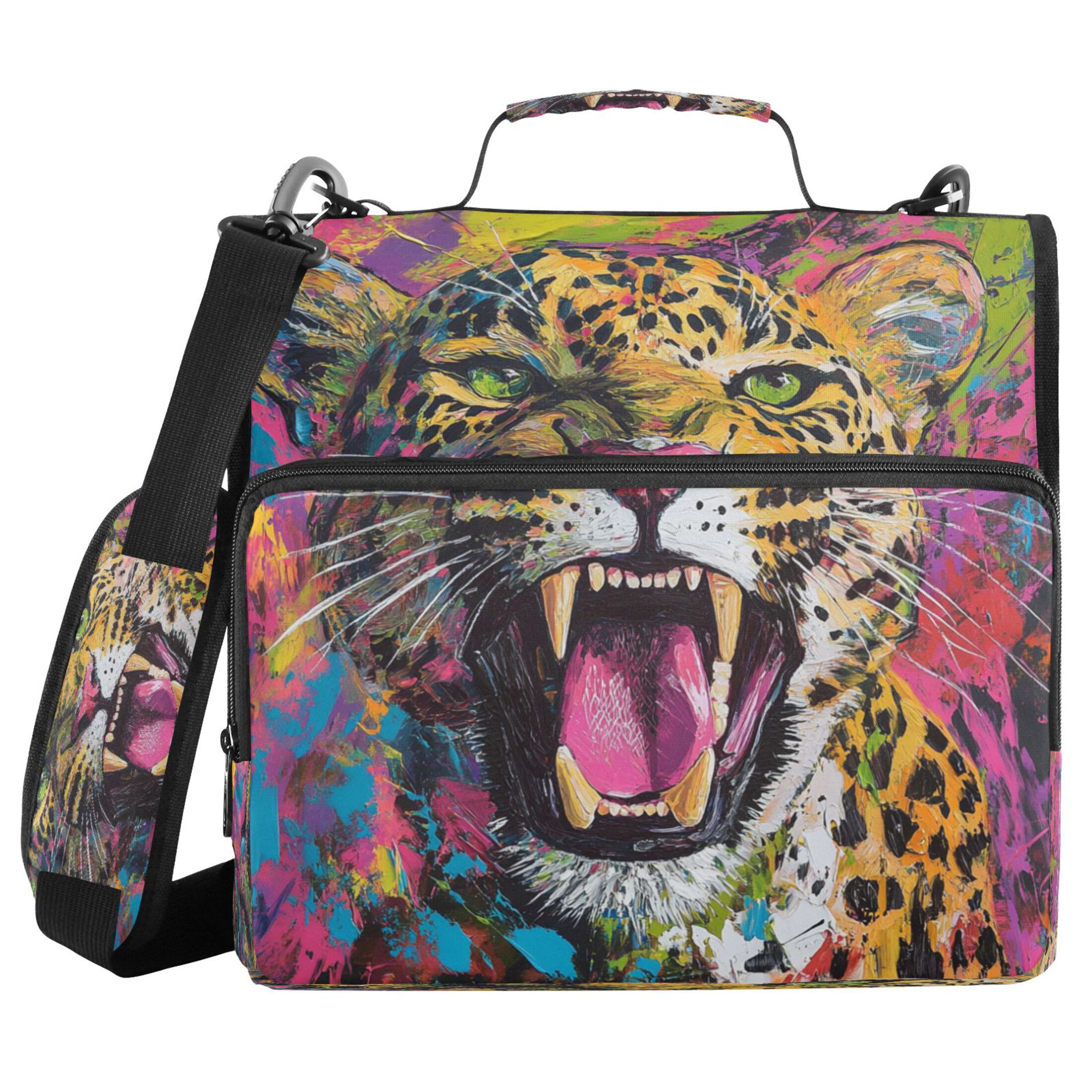 YAZAOO Zipper Binder trapper keeper Documents Organized Design Fierce Feline Roar Printed