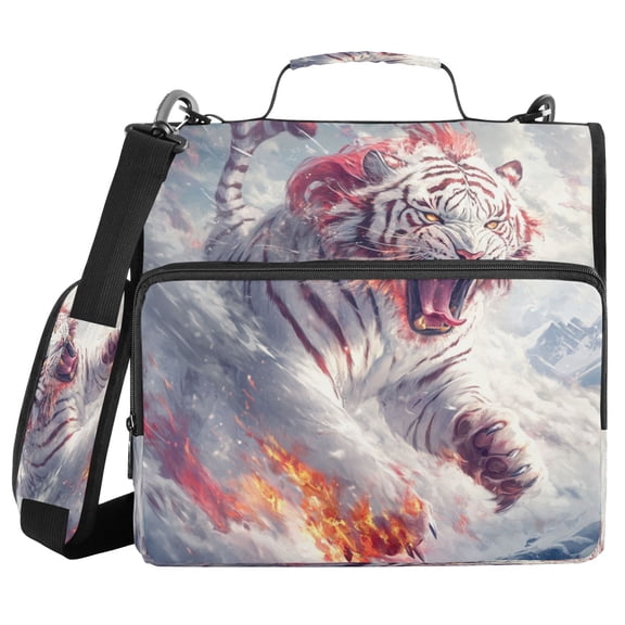 YAZAOO Zipper Binder trapper keeper Documents Organized Design Fierce Snowstorm Printed