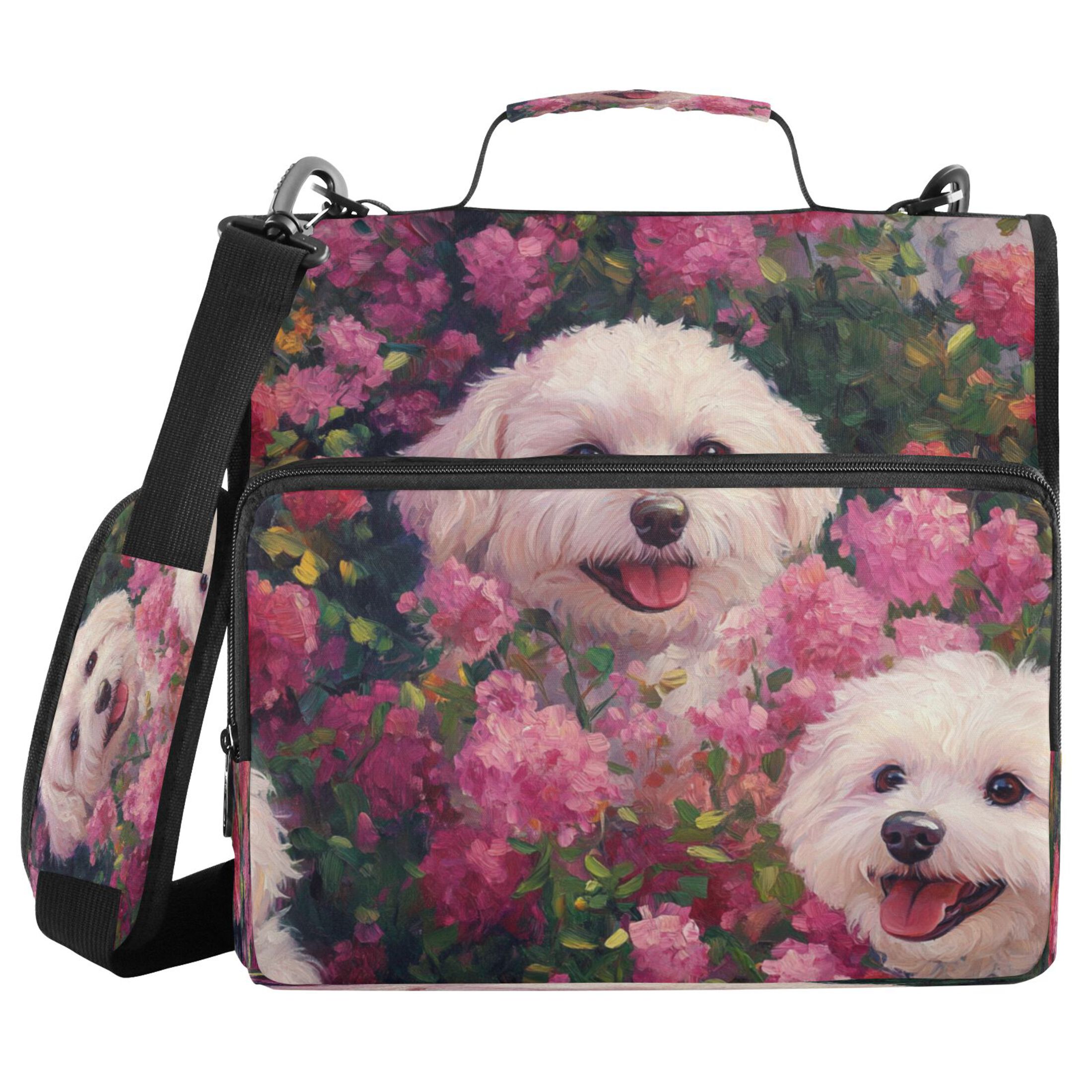 YAZAOO Zipper Binder trapper keeper Documents Organized Design Floral Furry Friends Printed