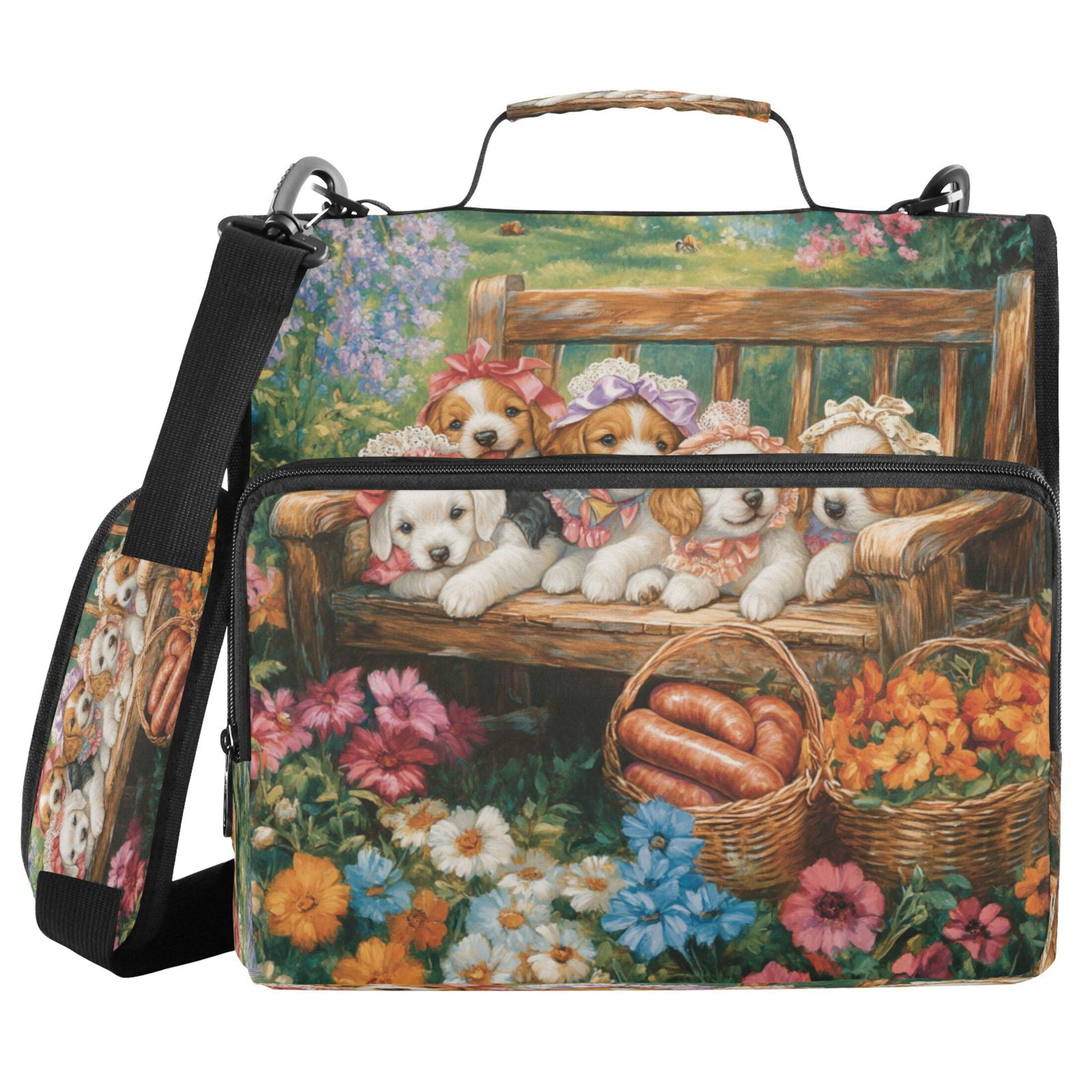 YAZAOO Zipper Binder trapper keeper Documents Organized Design Flower-festooned Friends Printed