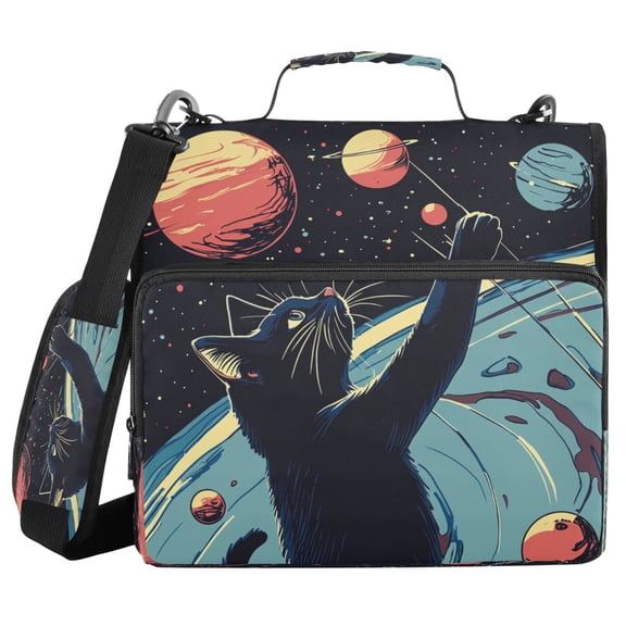 YAZAOO Zipper Binder trapper keeper Documents Organized Design Galactic Explorer Printed