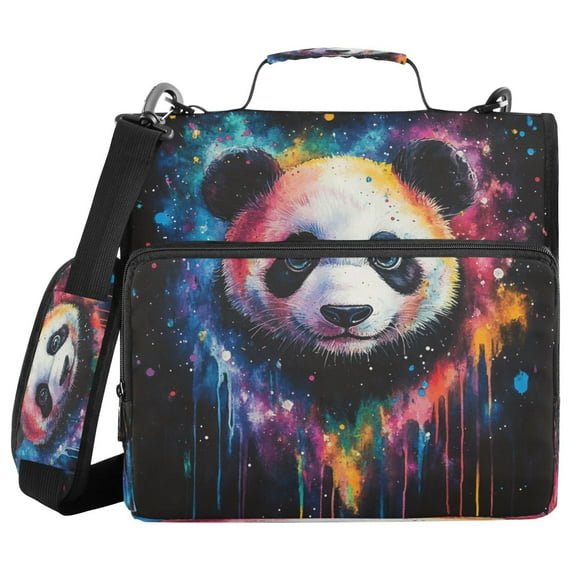 YAZAOO Zipper Binder trapper keeper Documents Organized Design Galactic Panda Serenade Printed