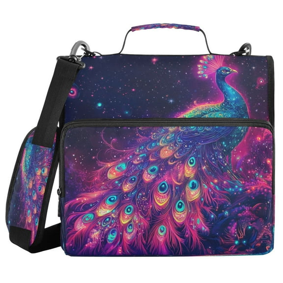 YAZAOO Zipper Binder trapper keeper Documents Organized Design Galactic Plumage Printed