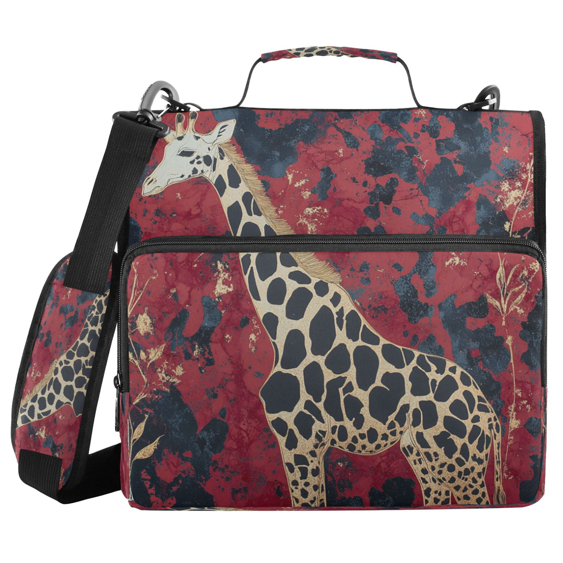 YAZAOO Zipper Binder trapper keeper Documents Organized Design Giraffe in Vibrance Printed