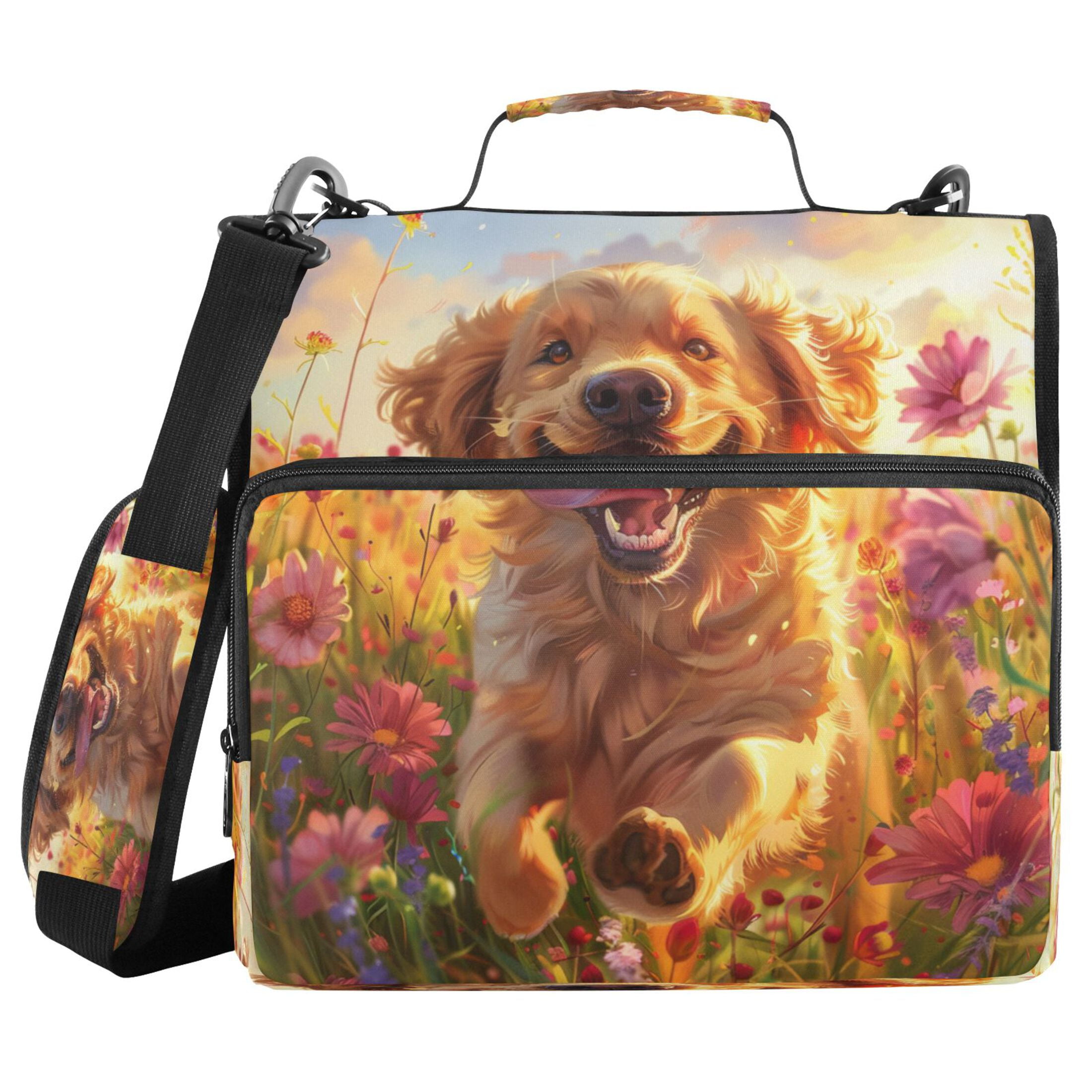 YAZAOO Zipper Binder trapper keeper Documents Organized Design Happy Paws in Bloom Printed