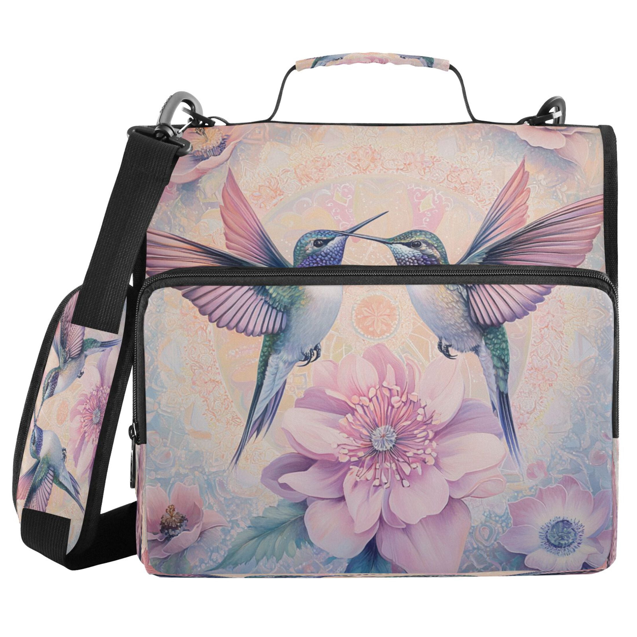 YAZAOO Zipper Binder trapper keeper Documents Organized Design Harmony Of Hummingbirds Printed