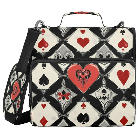 YAZAOO Zipper Binder trapper keeper Documents Organized Design Heart Of The Game Printed