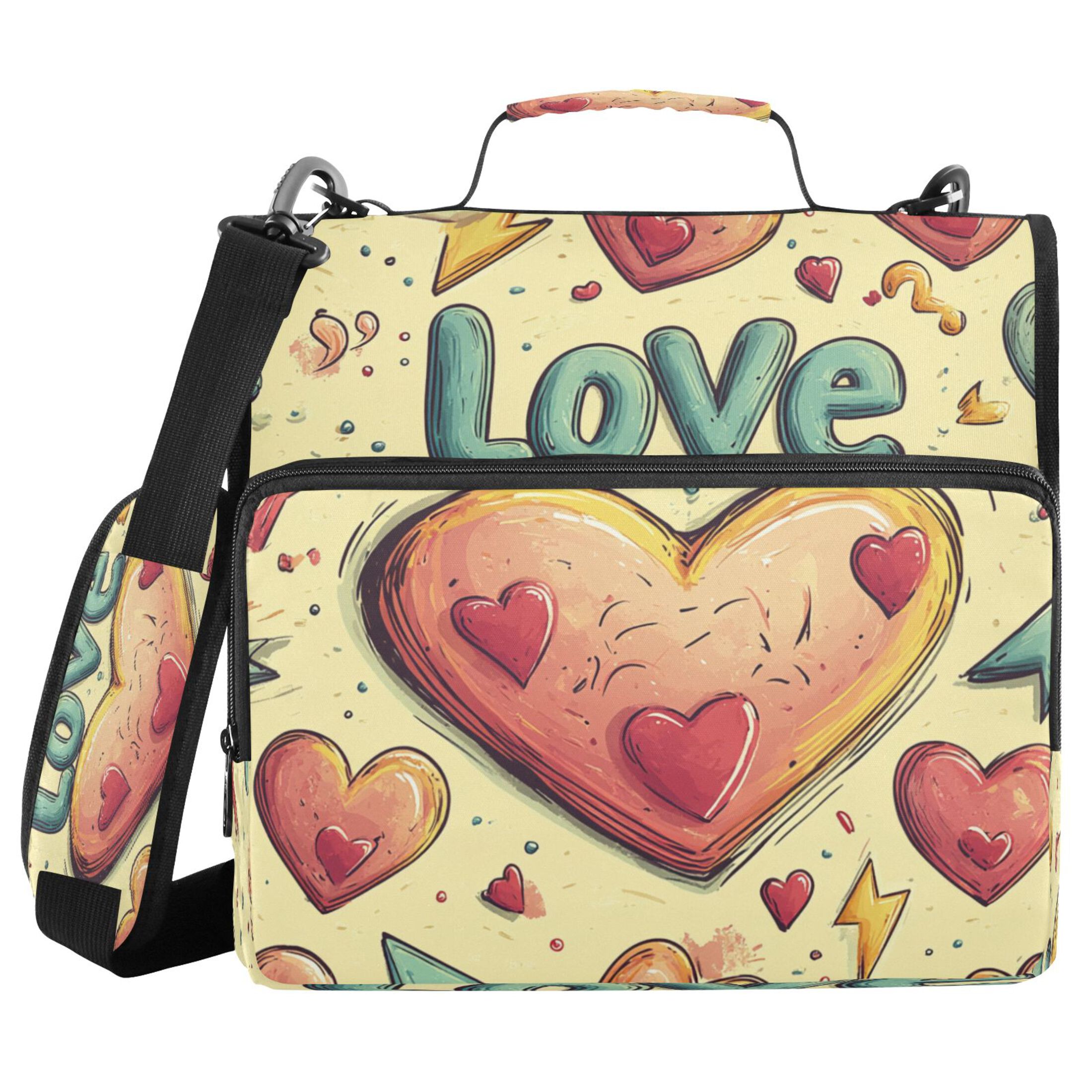 YAZAOO Zipper Binder trapper keeper Documents Organized Design Heartfelt Whimsy Printed