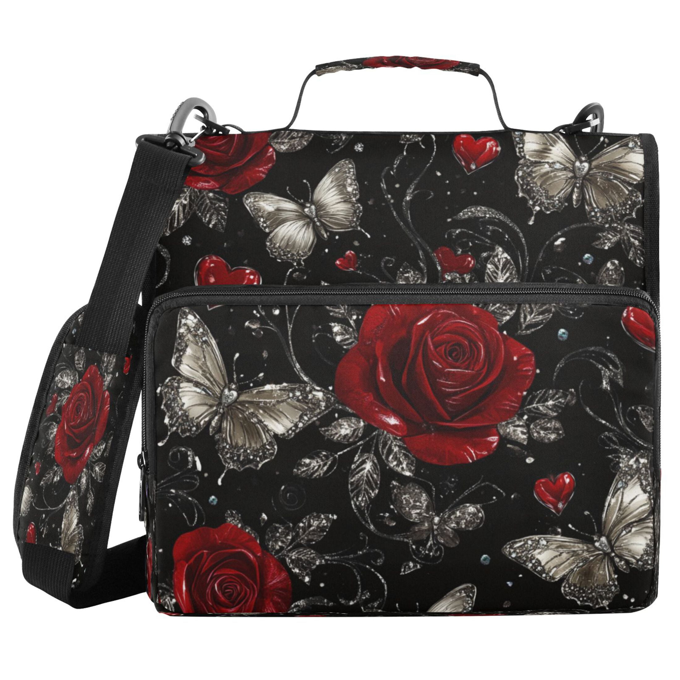 YAZAOO Zipper Binder trapper keeper Documents Organized Design Midnight Garden Whispers Printed