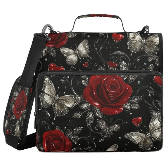 YAZAOO Zipper Binder trapper keeper Documents Organized Design Midnight Garden Whispers Printed