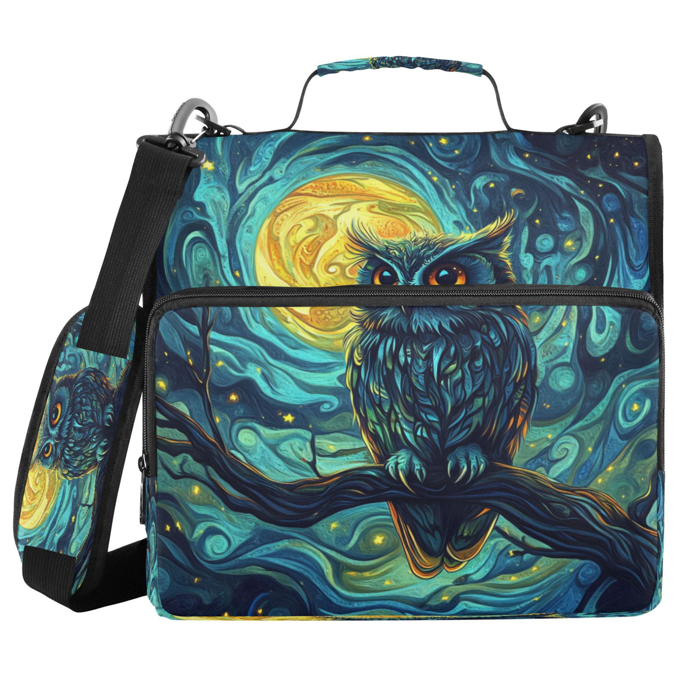 YAZAOO Zipper Binder trapper keeper Documents Organized Design Moonlit Guardian Printed