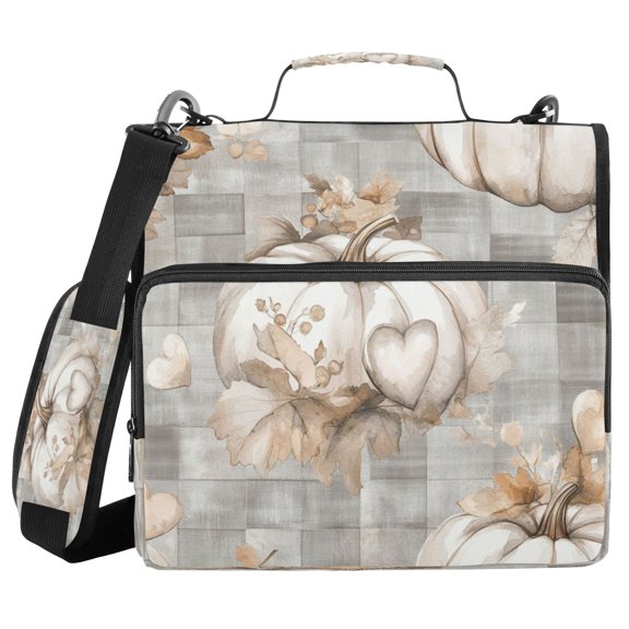 YAZAOO Zipper Binder trapper keeper Documents Organized Design Muted Pumpkin Embrace Printed