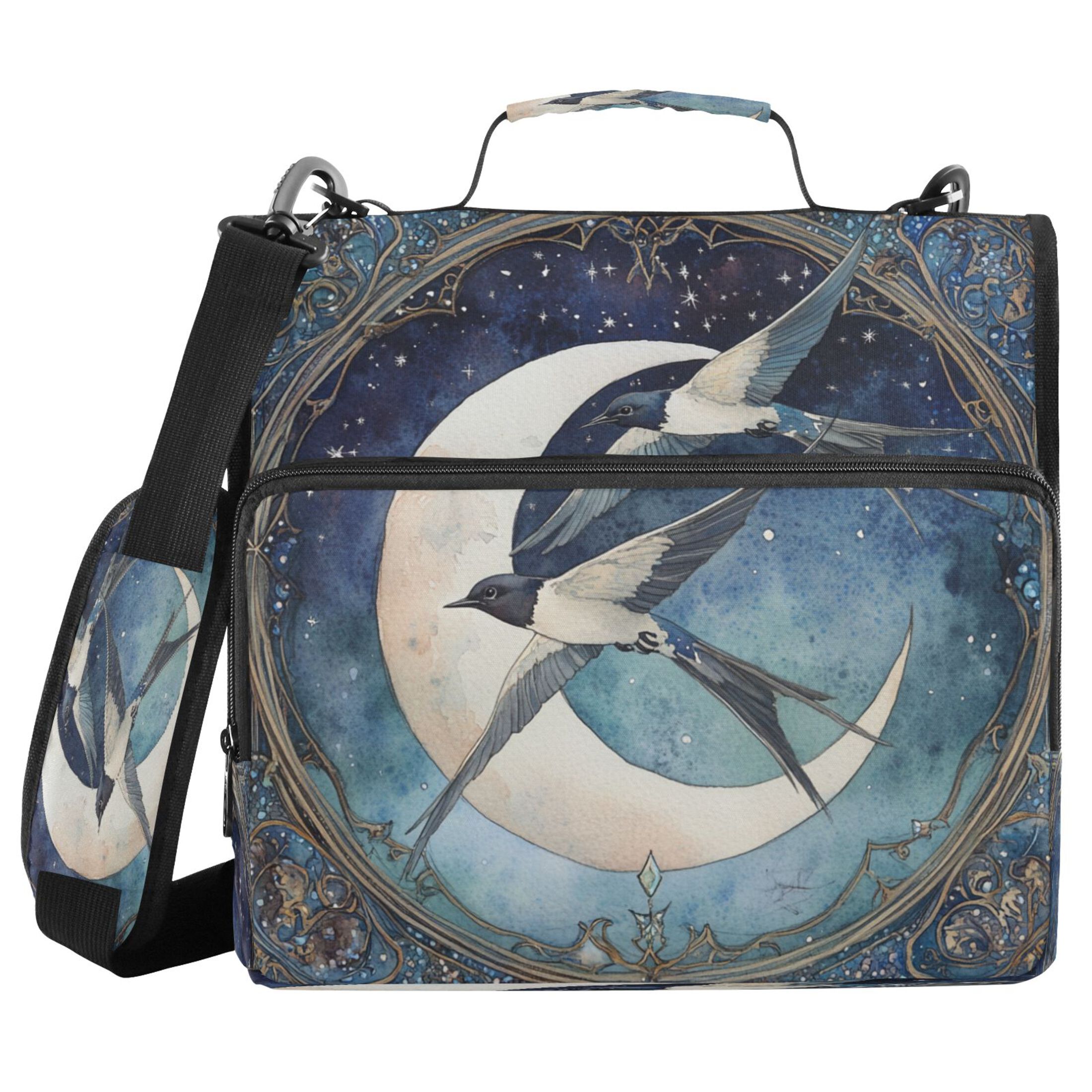 YAZAOO Zipper Binder trapper keeper Documents Organized Design Night's Serenade Printed