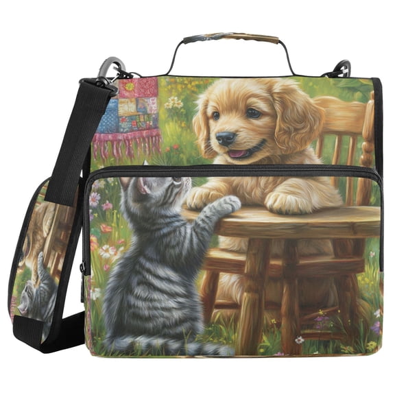 YAZAOO Zipper Binder trapper keeper Documents Organized Design Playful Pals Printed