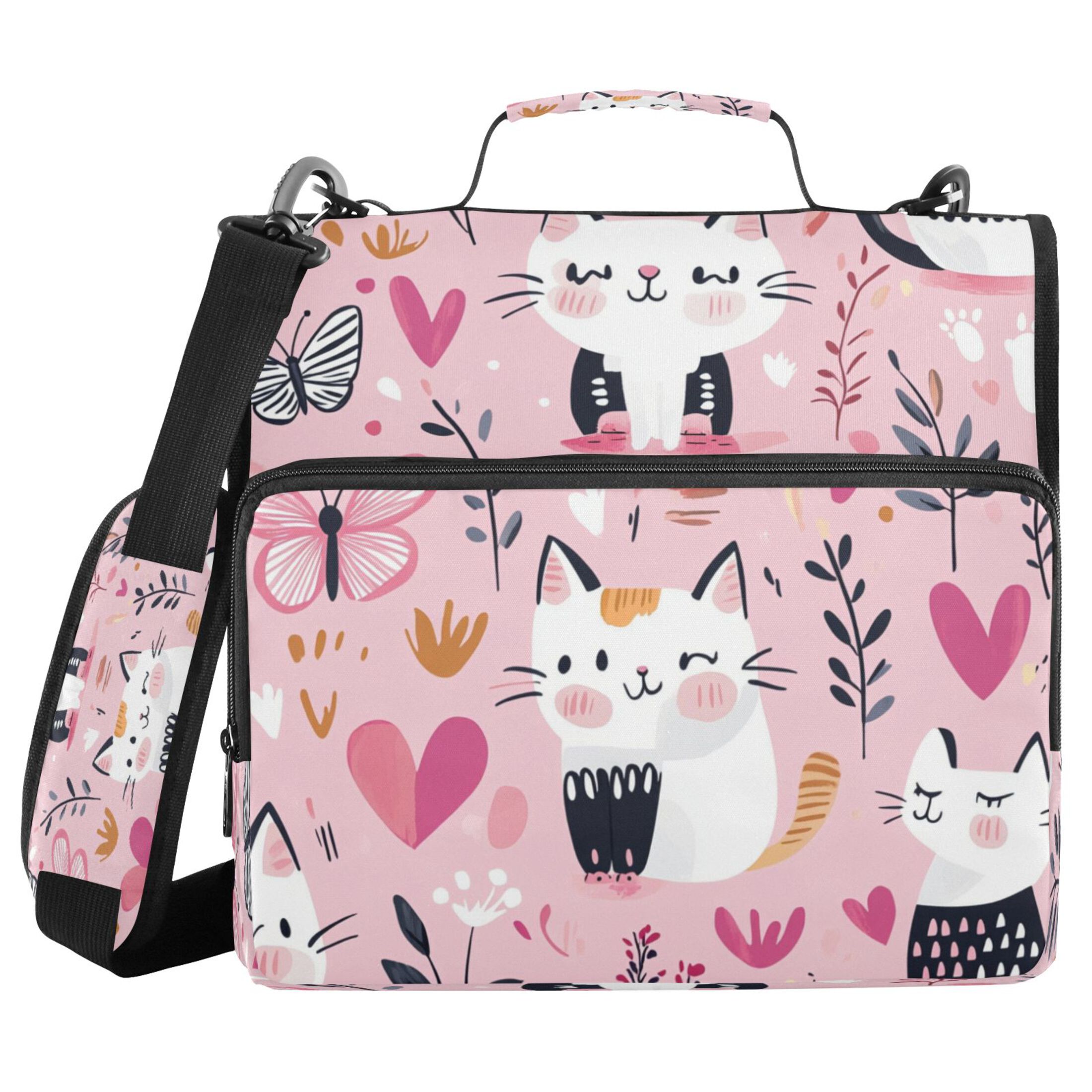 YAZAOO Zipper Binder trapper keeper Documents Organized Design Playful Paws Printed