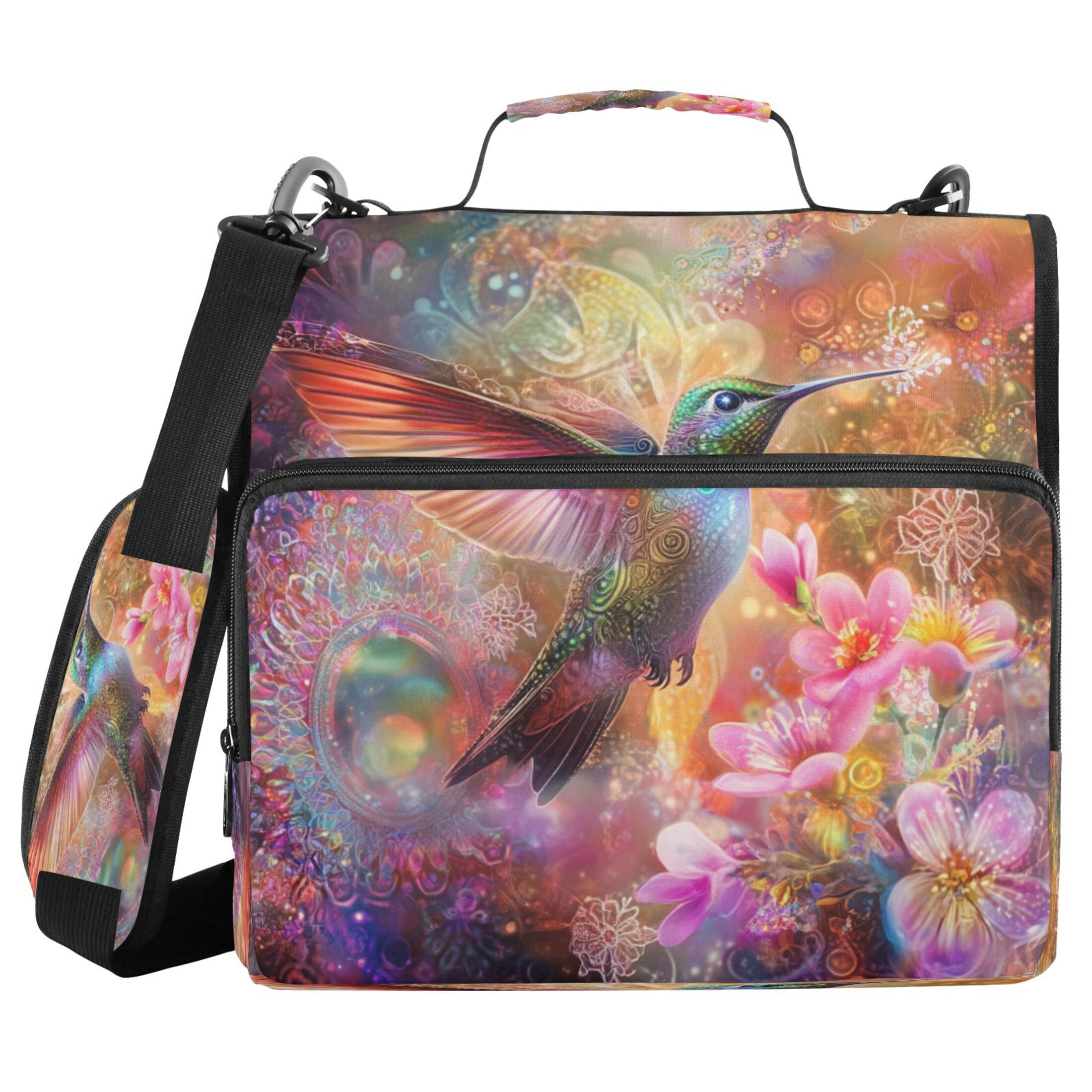 YAZAOO Zipper Binder trapper keeper Documents Organized Design Radiant Hummingbird Whirl Printed