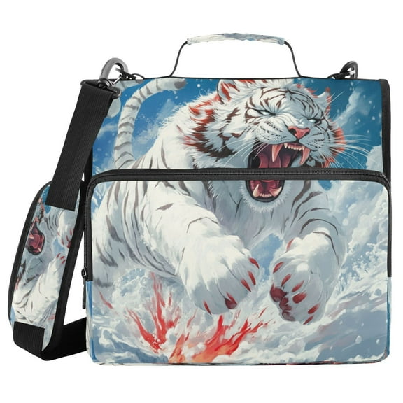 YAZAOO Zipper Binder trapper keeper Documents Organized Design Snowy Roar Printed