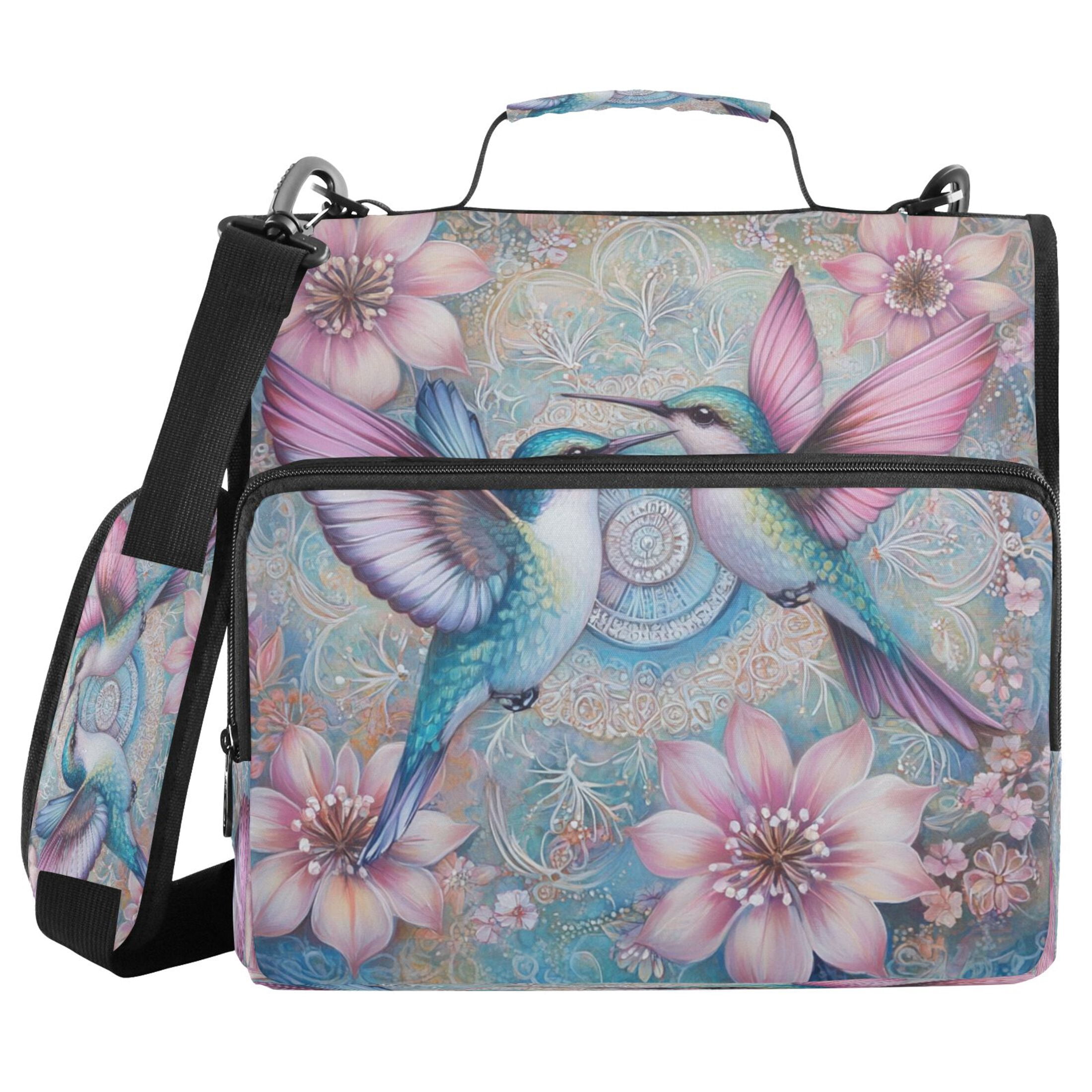 YAZAOO Zipper Binder trapper keeper Documents Organized Design Springtime Hummingbird Kiss Printed