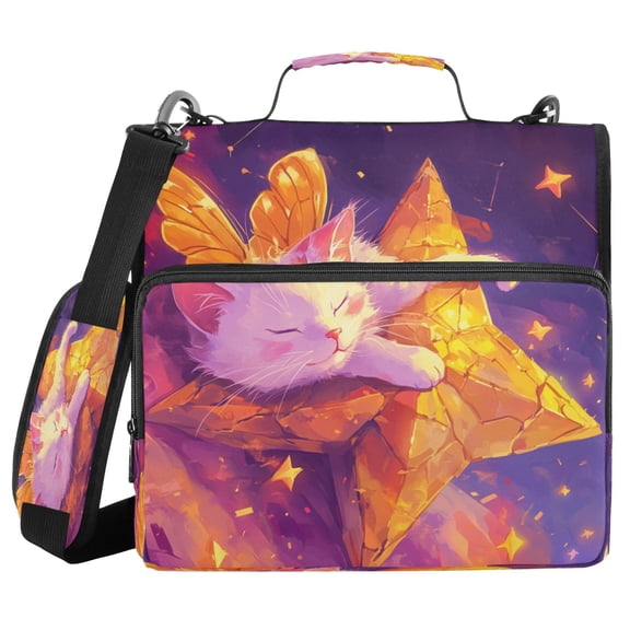 YAZAOO Zipper Binder trapper keeper Documents Organized Design Starlit Slumber Printed