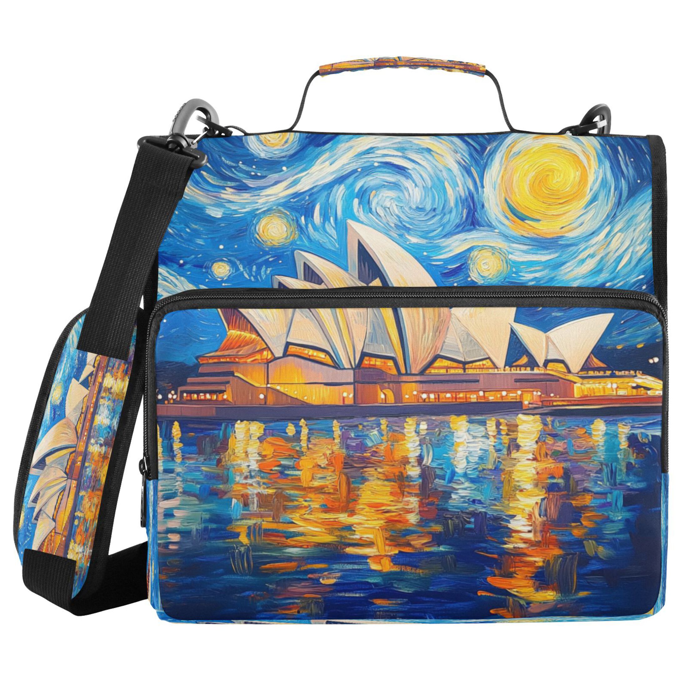 YAZAOO Zipper Binder trapper keeper Documents Organized Design Starlit Symphony Printed