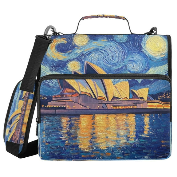 YAZAOO Zipper Binder trapper keeper Documents Organized Design Starry Echoes Printed
