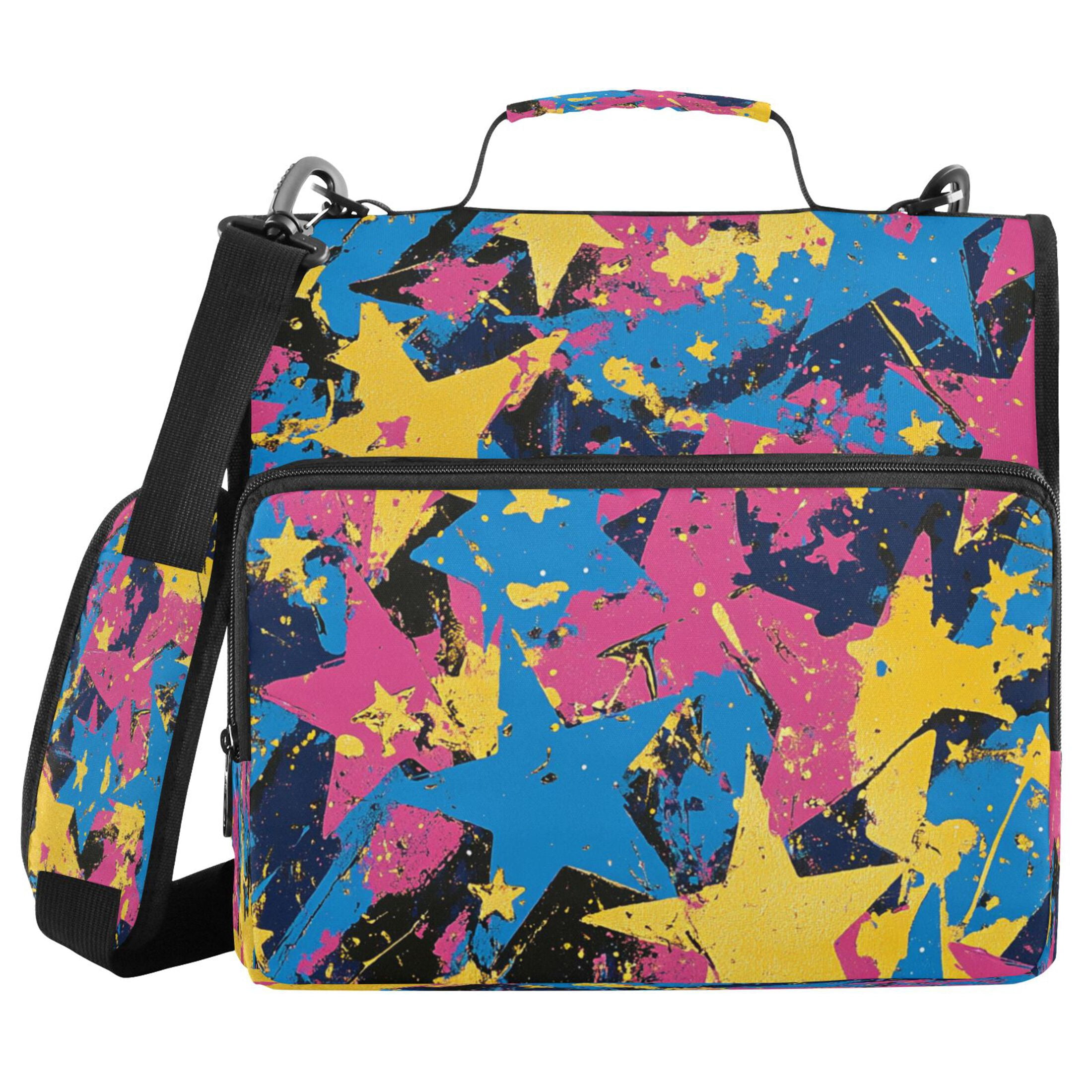 YAZAOO Zipper Binder trapper keeper Documents Organized Design Starry Kaleidoscope Printed