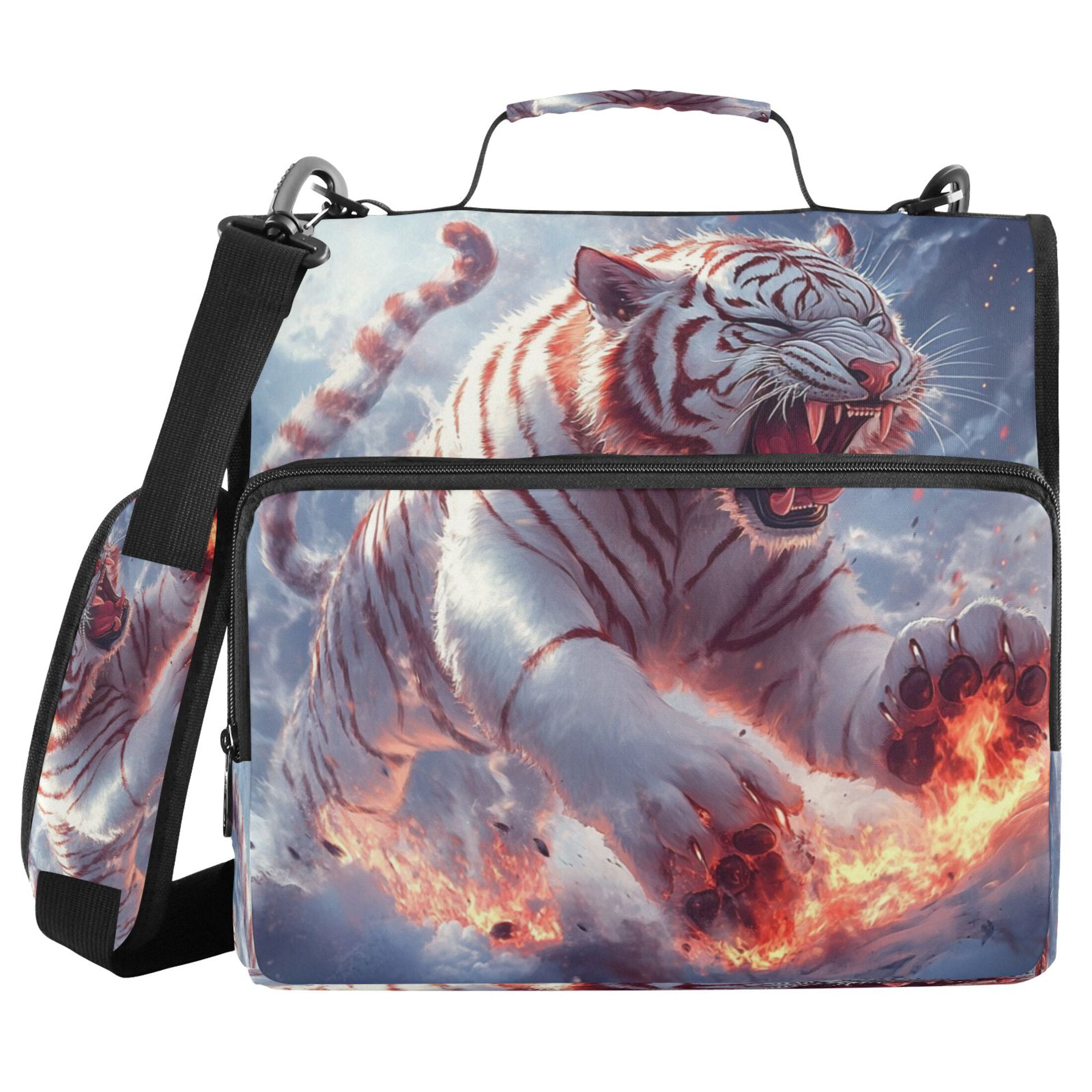 YAZAOO Zipper Binder trapper keeper Documents Organized Design Tiger's Fury Printed