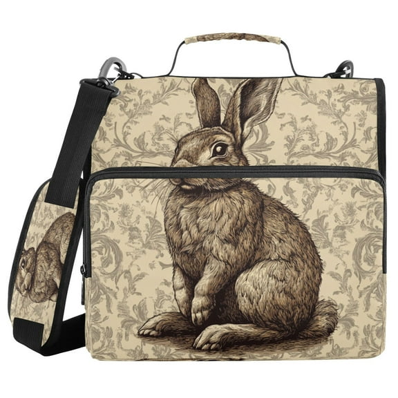 YAZAOO Zipper Binder trapper keeper Documents Organized Design Timeless Bunny Charm Printed